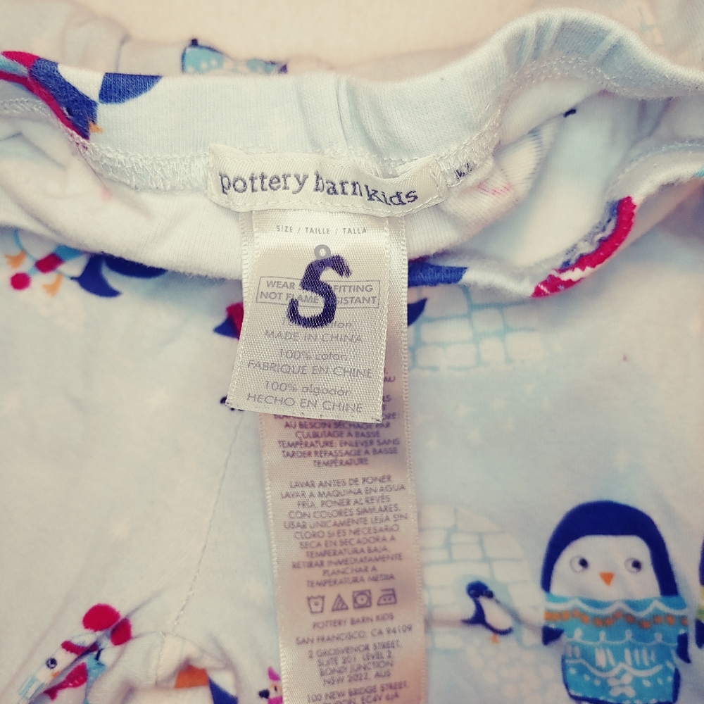Pottery Barn Kids Boys Winter Penguin Pajamas Sz 8 - Picture 4 of 8